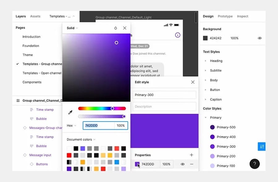 Sendbird UI Kit design color custom