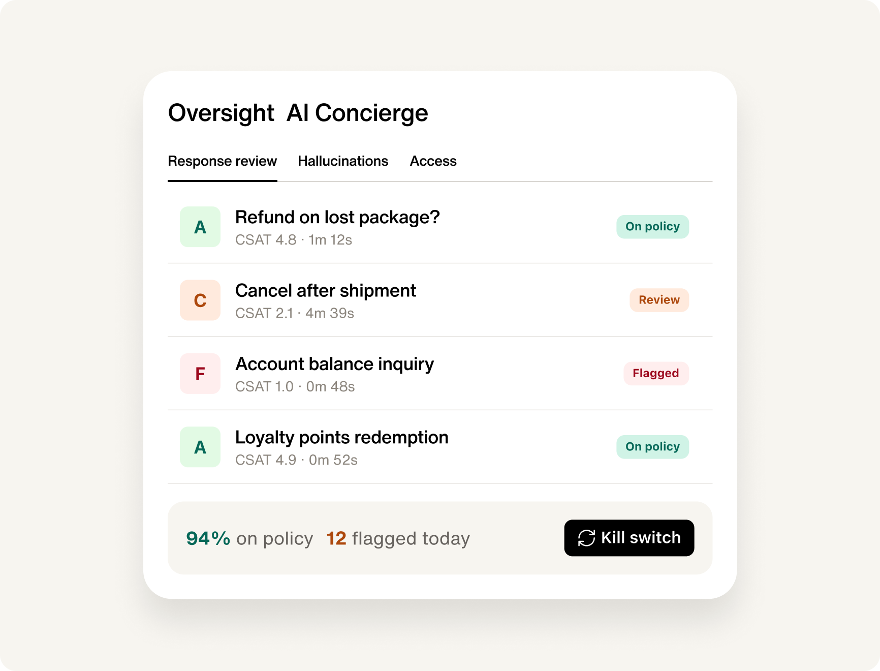 Stay in control of what your AI says and does