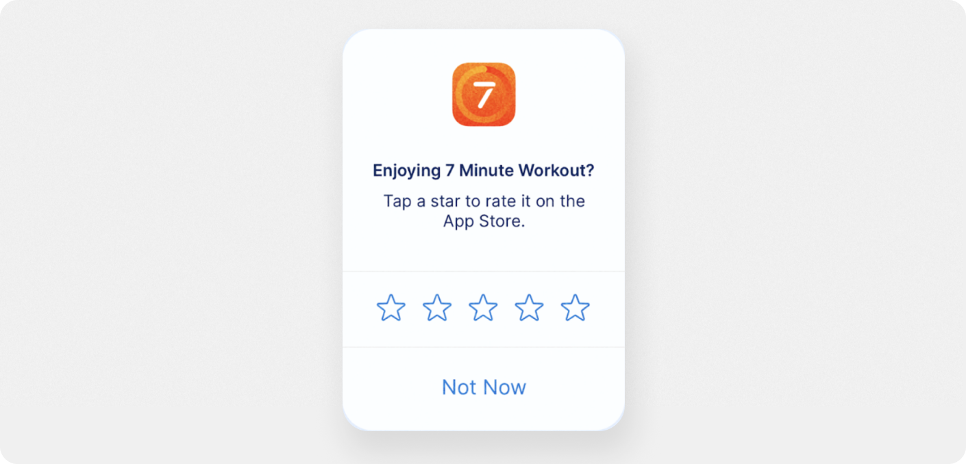 An example of an in-app notification asking users for app feedback