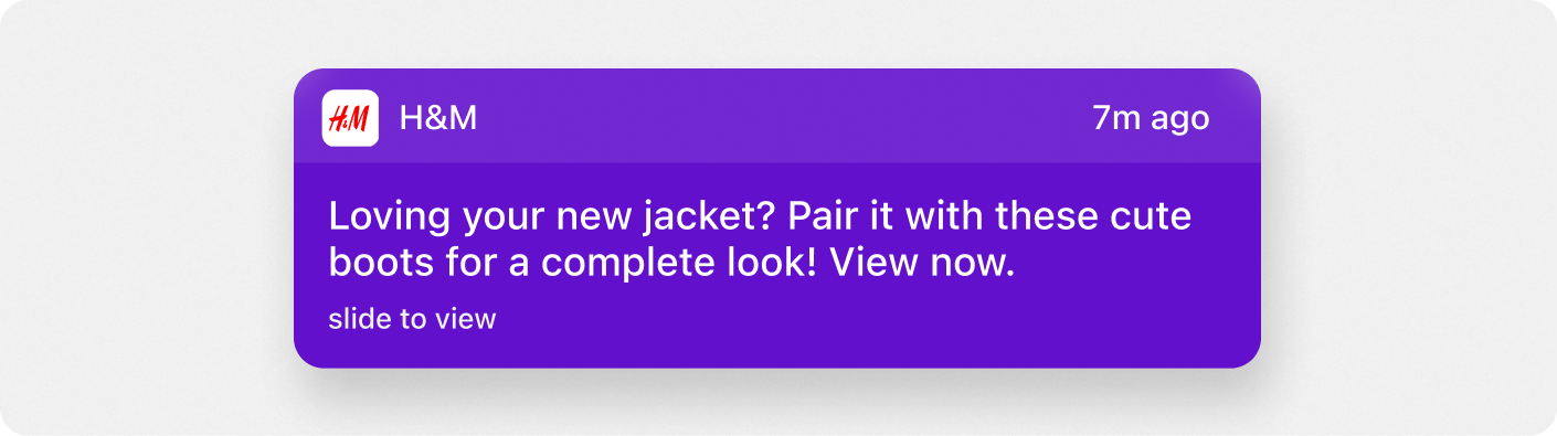 H&M’s product recommendations in the form of custom push notifications