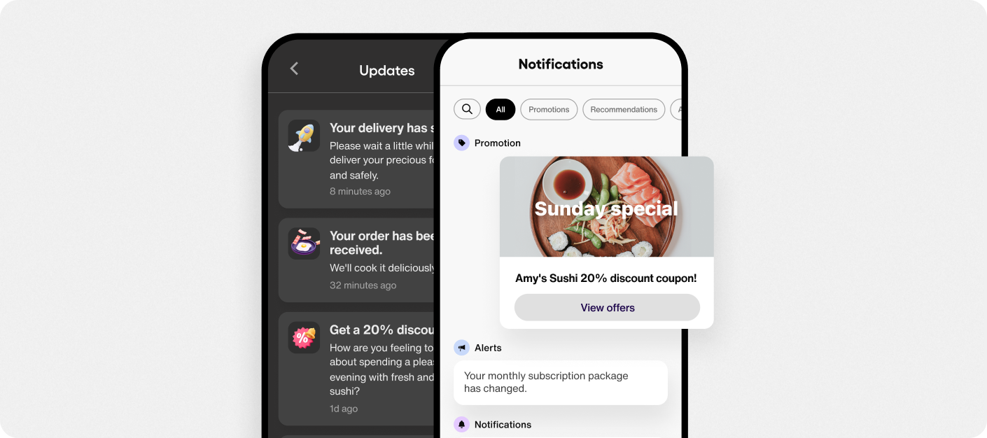With Sendbird, you can quickly create an in-app notification center.