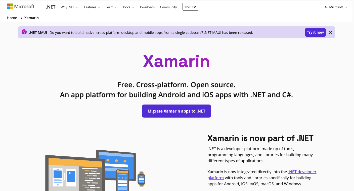 Xamarin homepage