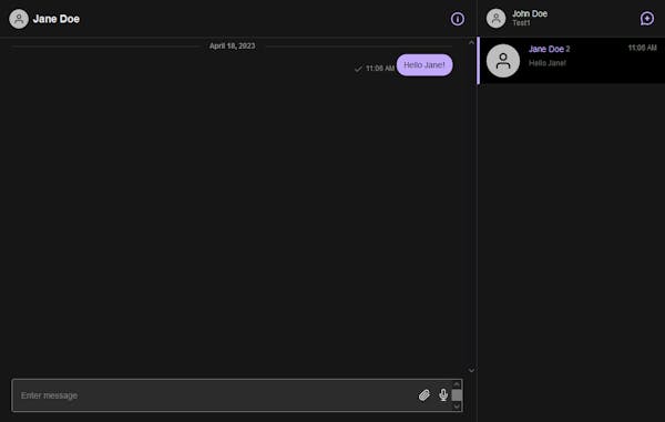 Tutorial dark themed chat window