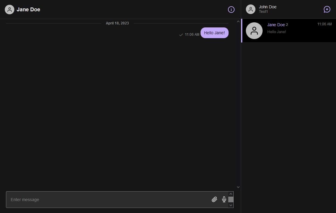 Tutorial dark themed chat window