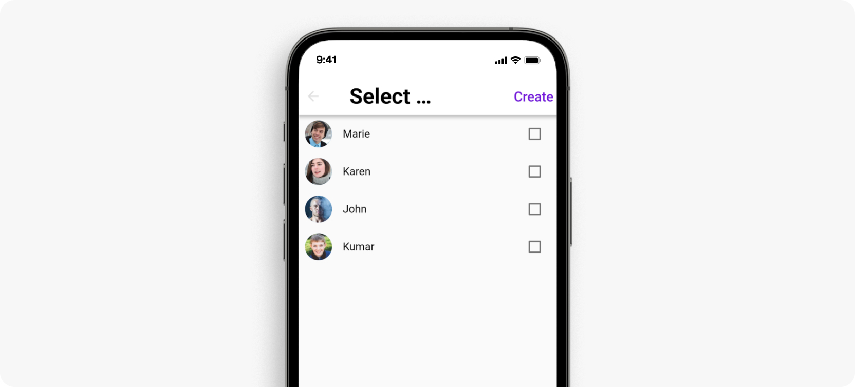 A list of users