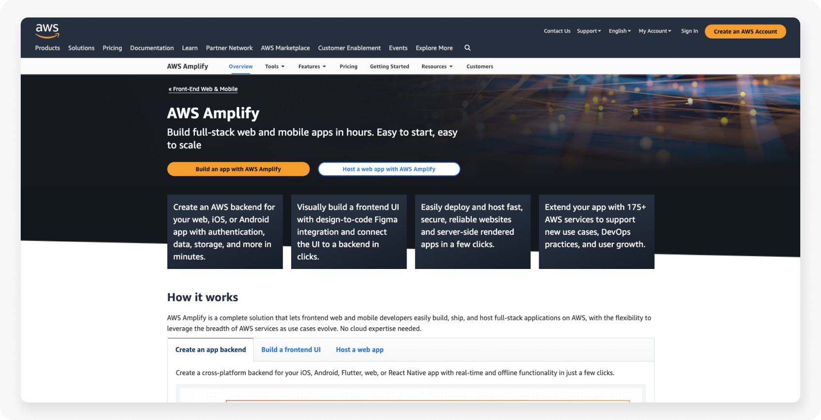 AWS Amplify website homepahe