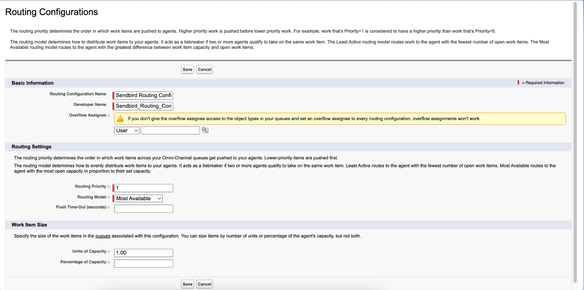 Routing configurations