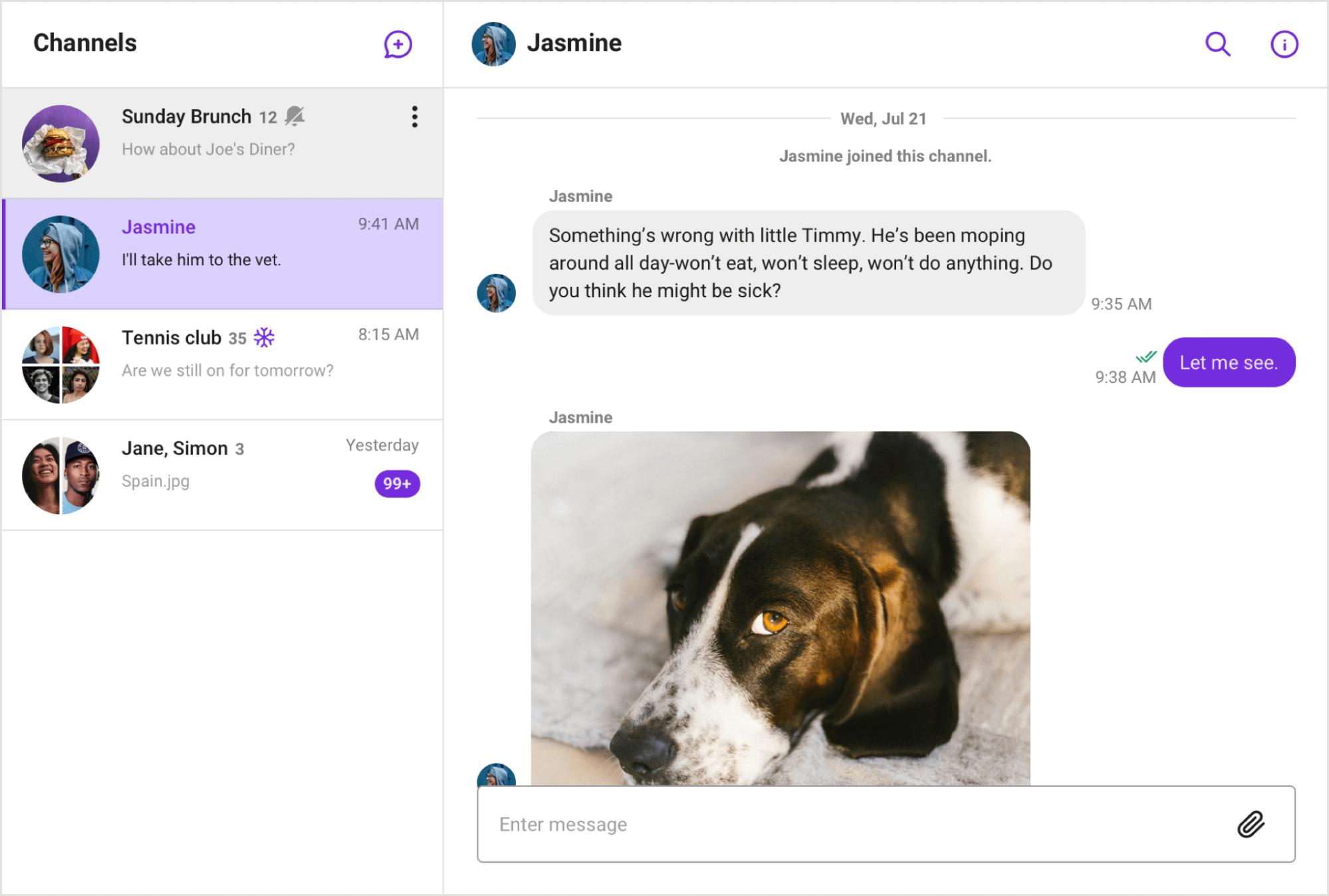 Sample chat app UI