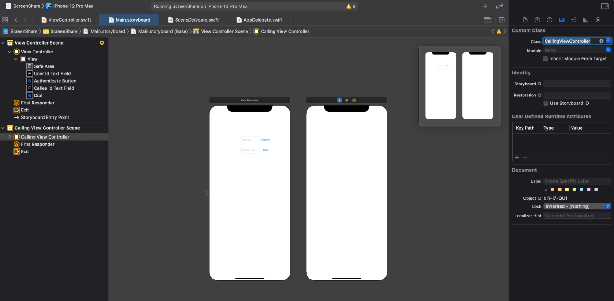 Tutorial CallingViewController