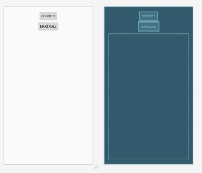 Tutorial call screen layout