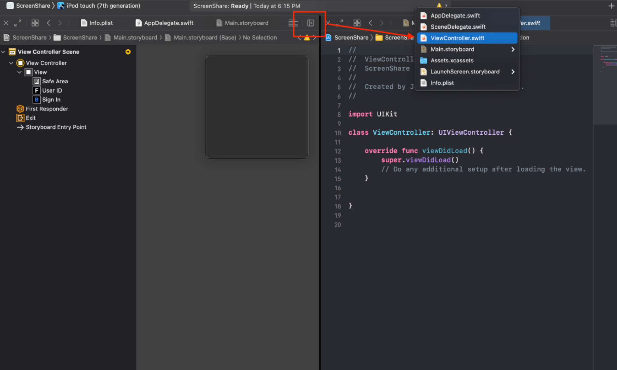 Tutorial view controller