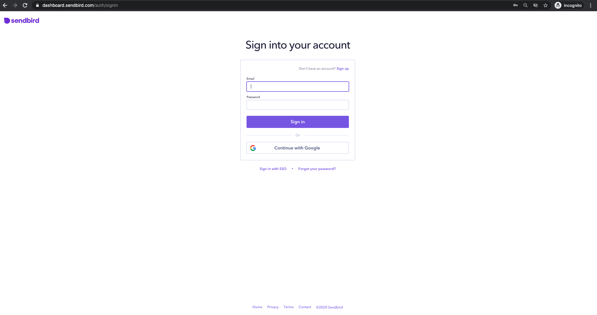 Tutorial Create a Sendbird account
