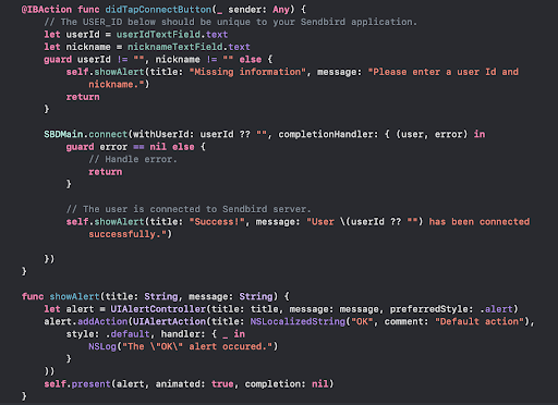 Tutorial code screenshot