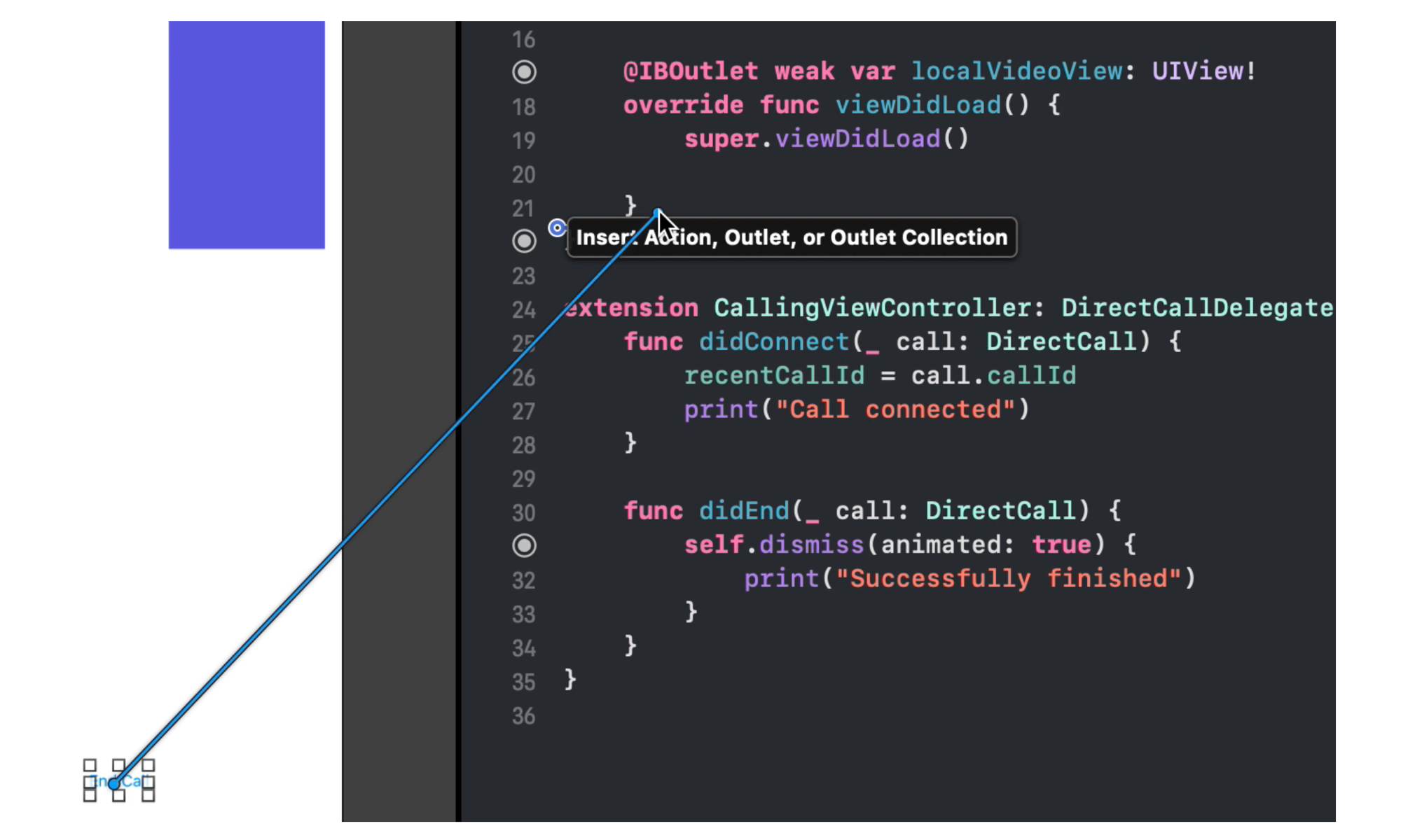 Tutorial didTapEndCallButton
