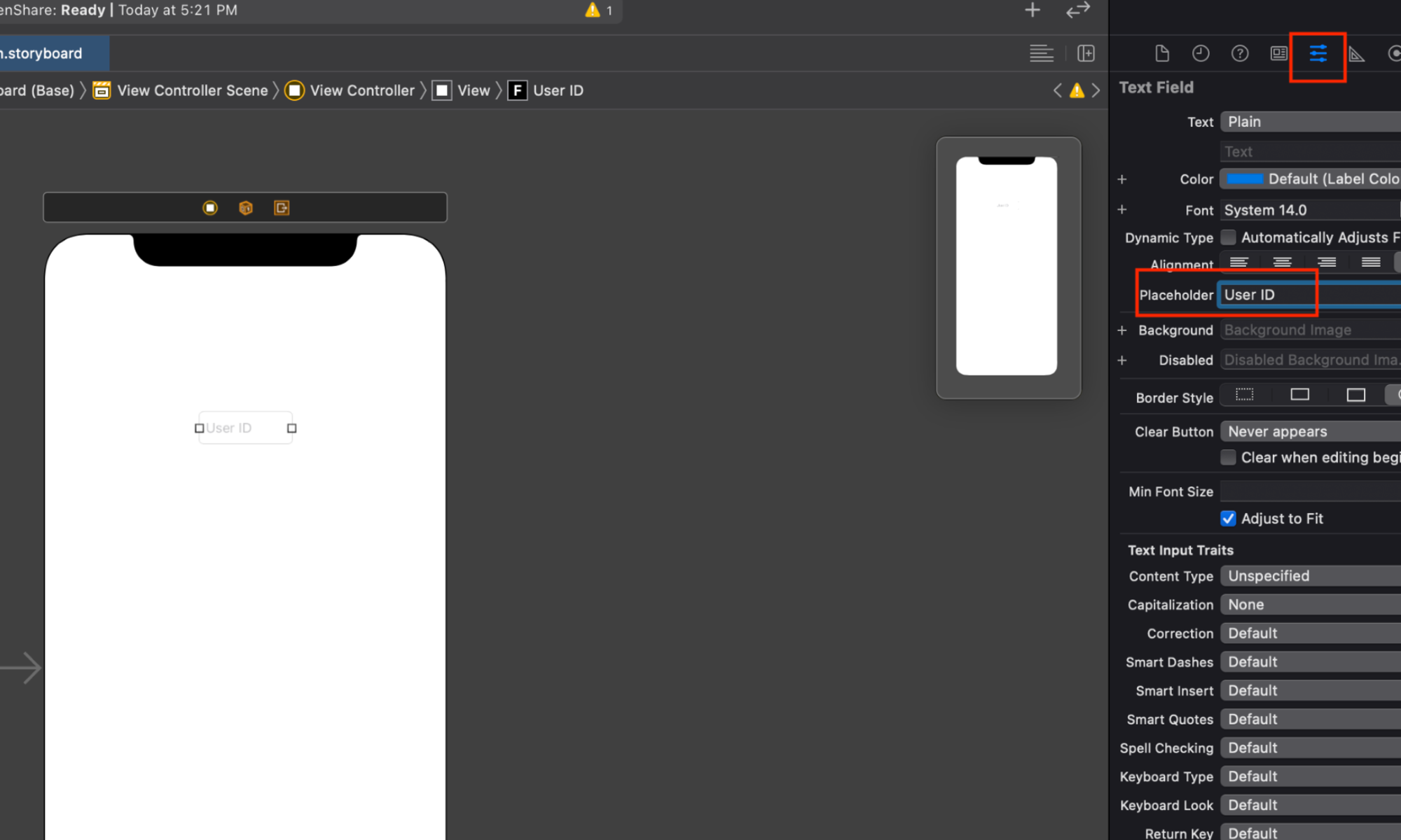 Tutorial edit placeholder