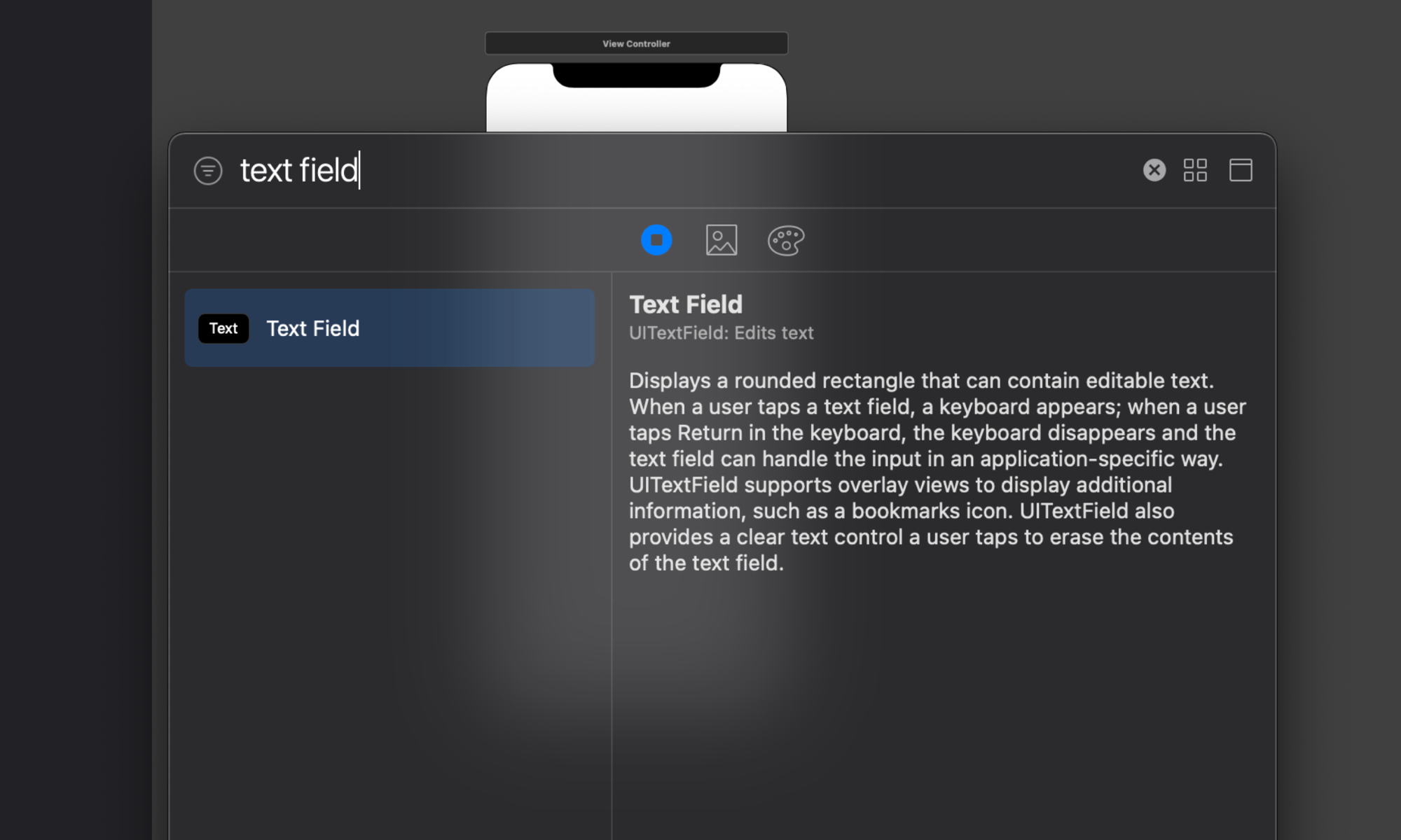 Tutorial text field