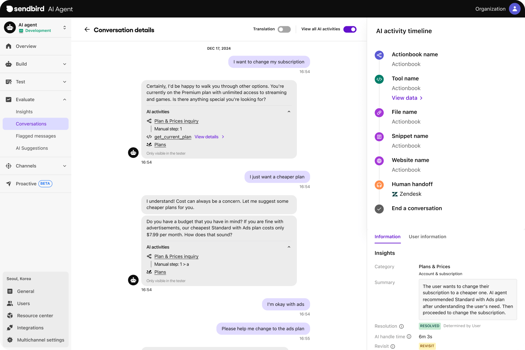 Activity trails dashboard