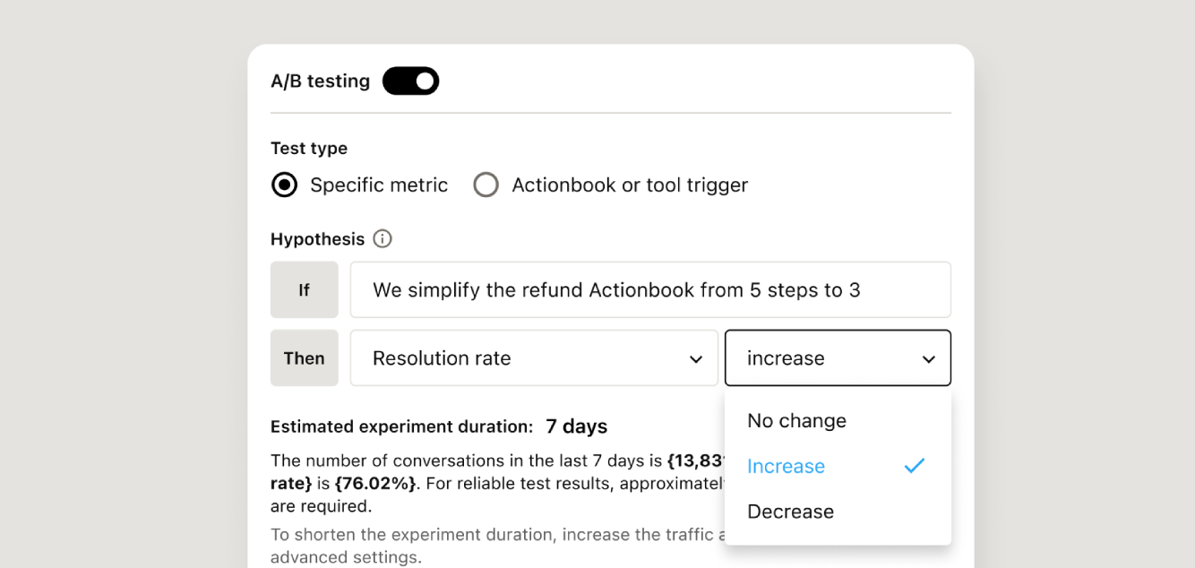 A/B Testing: Know whether your AI agent changes actually worked