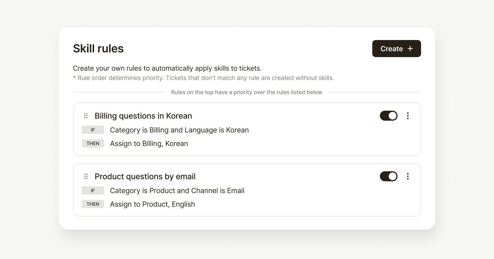 Delight Desk could already send a ticket to the right team, and now it can find the right person on that team with skill-based routing