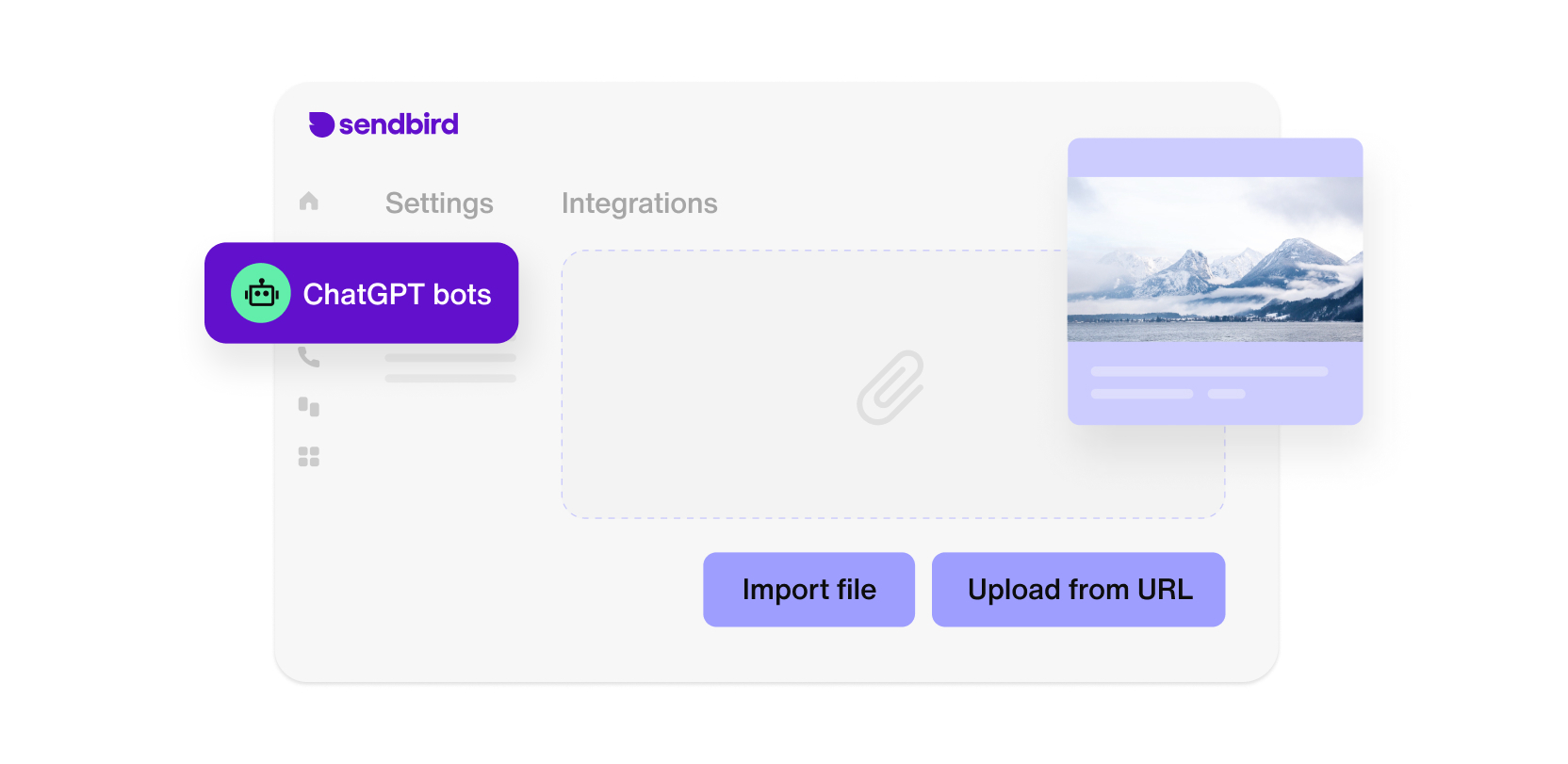 Figure 2. Transferring knowledge to the AI chatbot with a content file or URL ingestion
