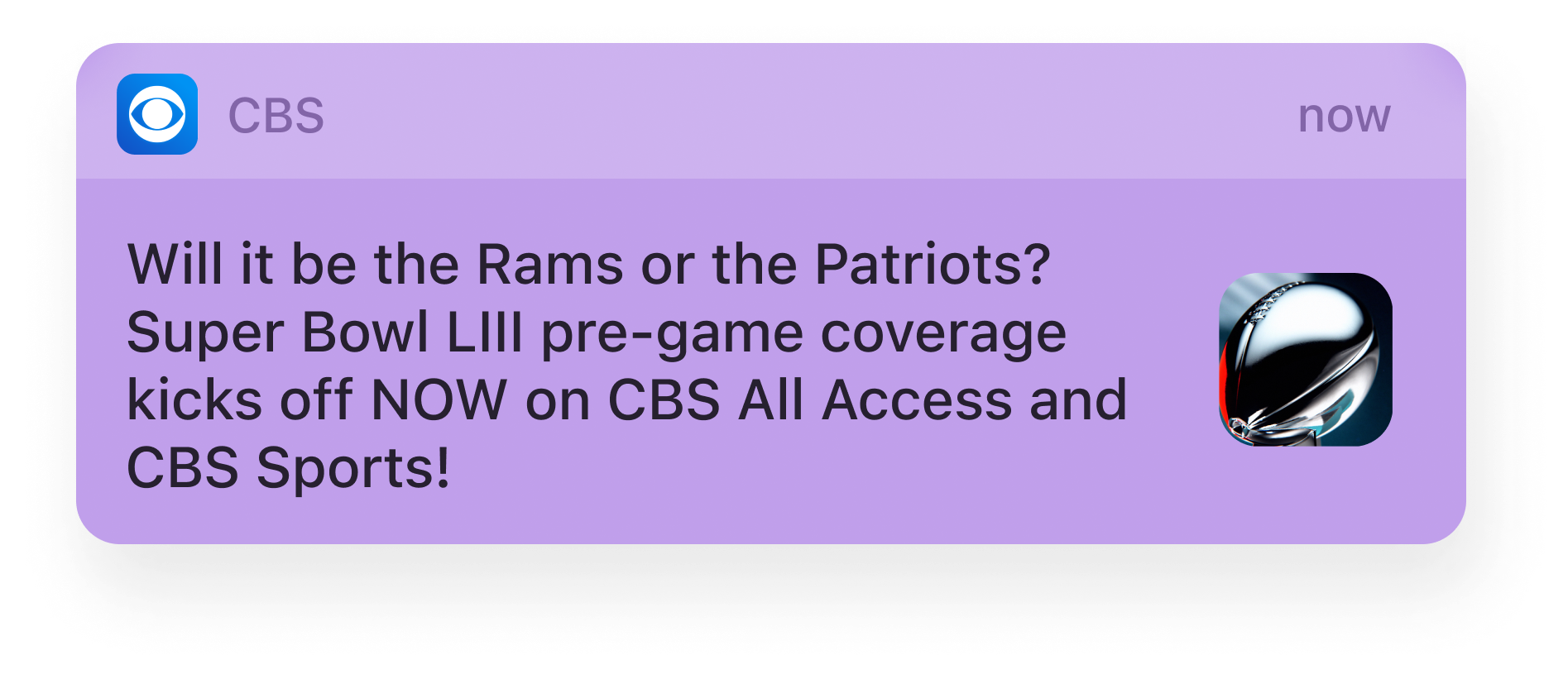 cbs push notification example