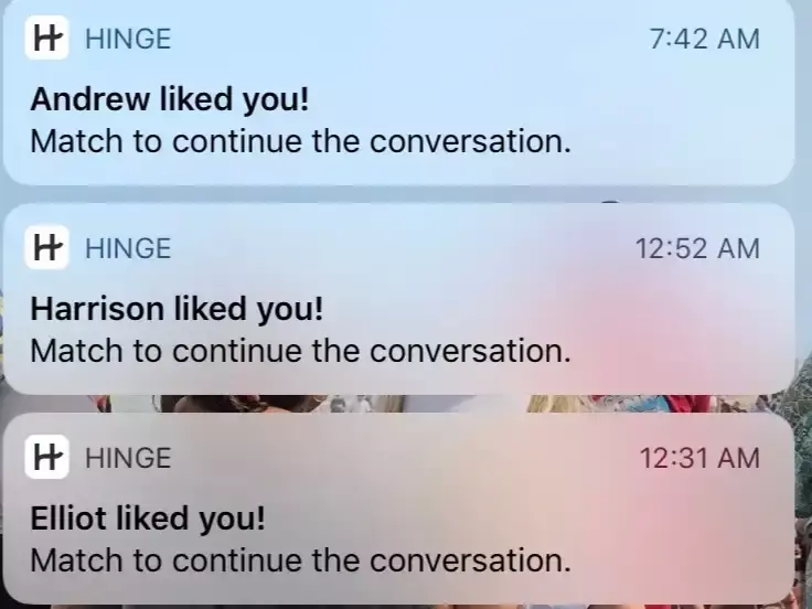 Hinge notifications