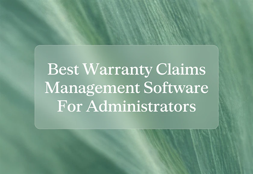 Cover best warranty claims management software for adm tk51fe