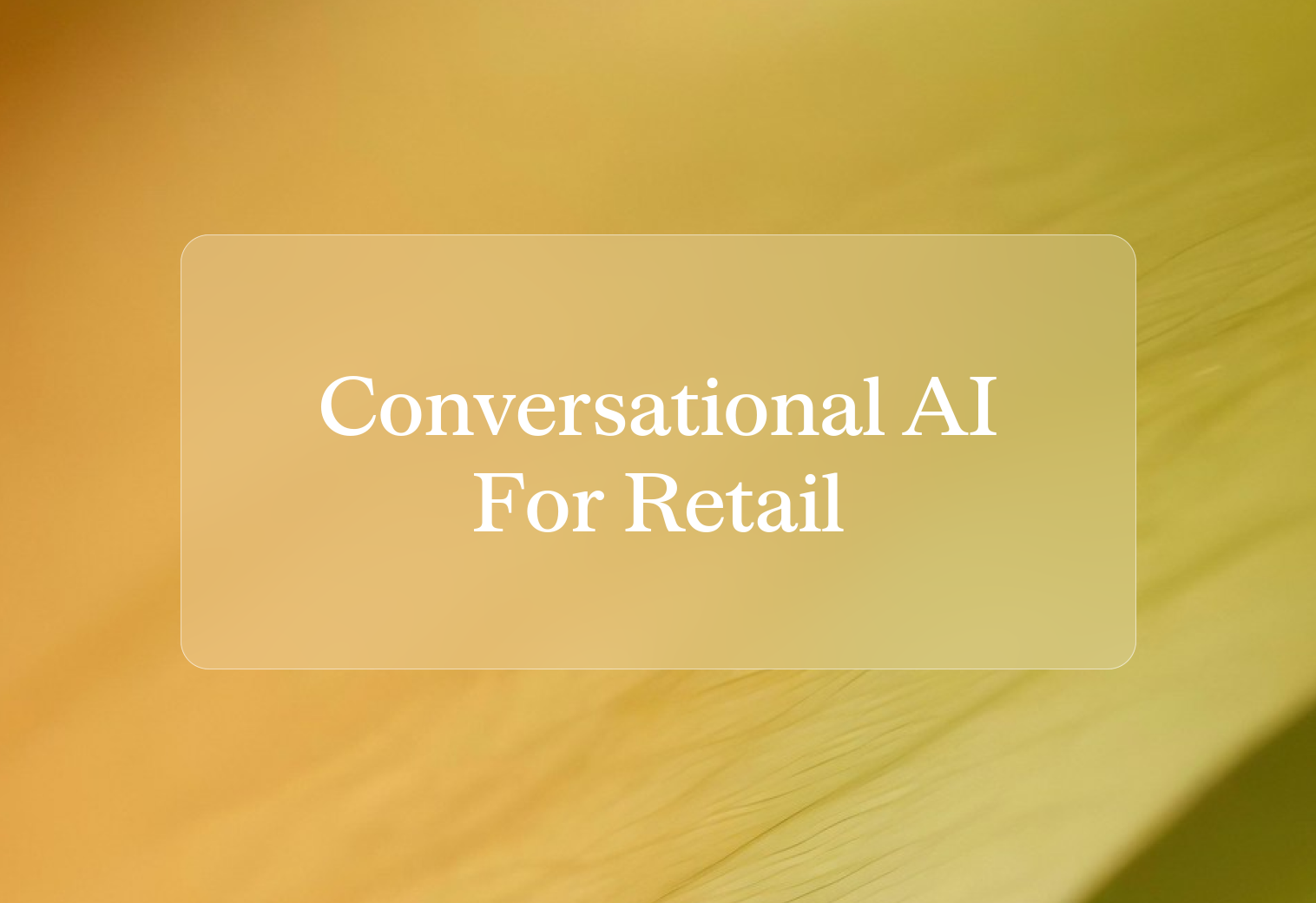 Cover conversational ai for retail tkagem