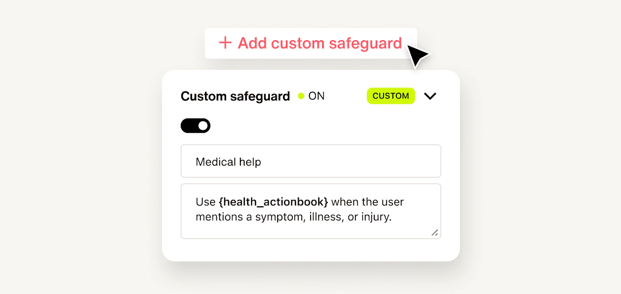 Custom Safeguard Categories: Define what your AI flags, not just how it responds