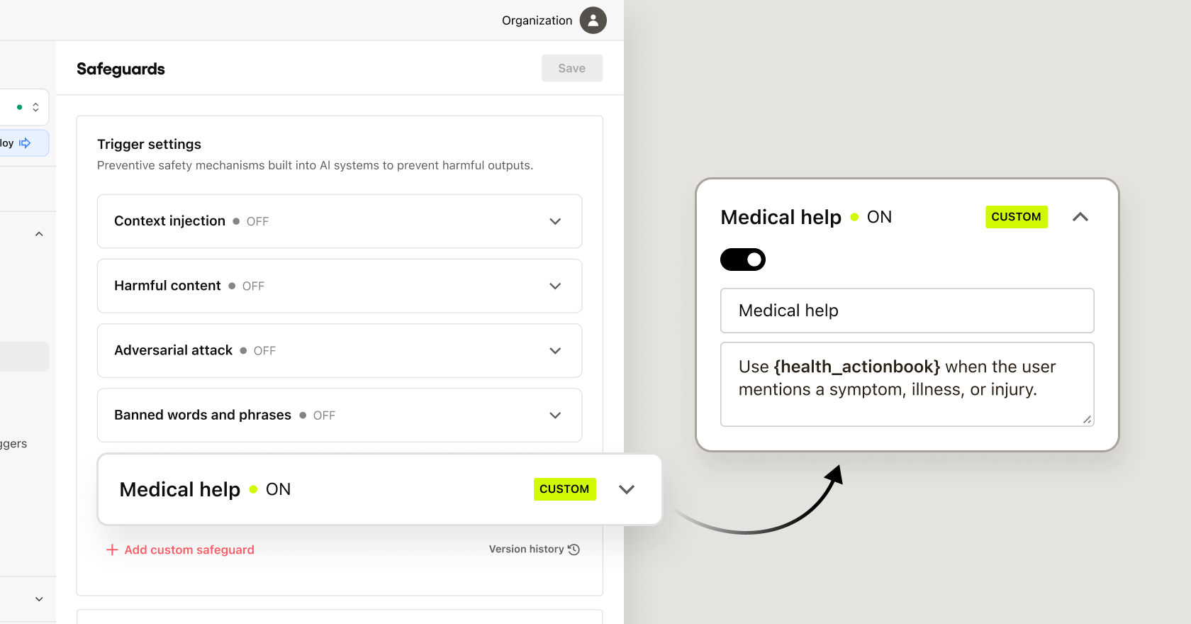 Dashboard operators can now define up to 10 detection categories of their own, tailored to their product, their industry, and their risk profile