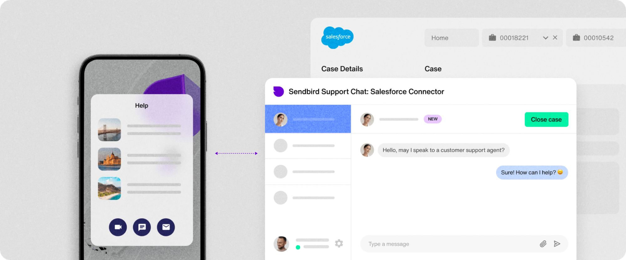 Salesforce connector for live chat support