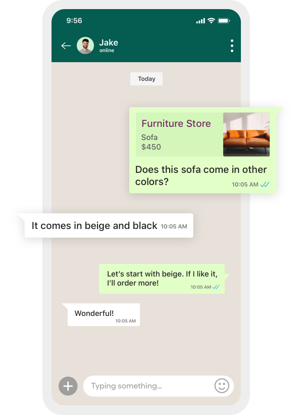 Blog e-commerce chat user interface