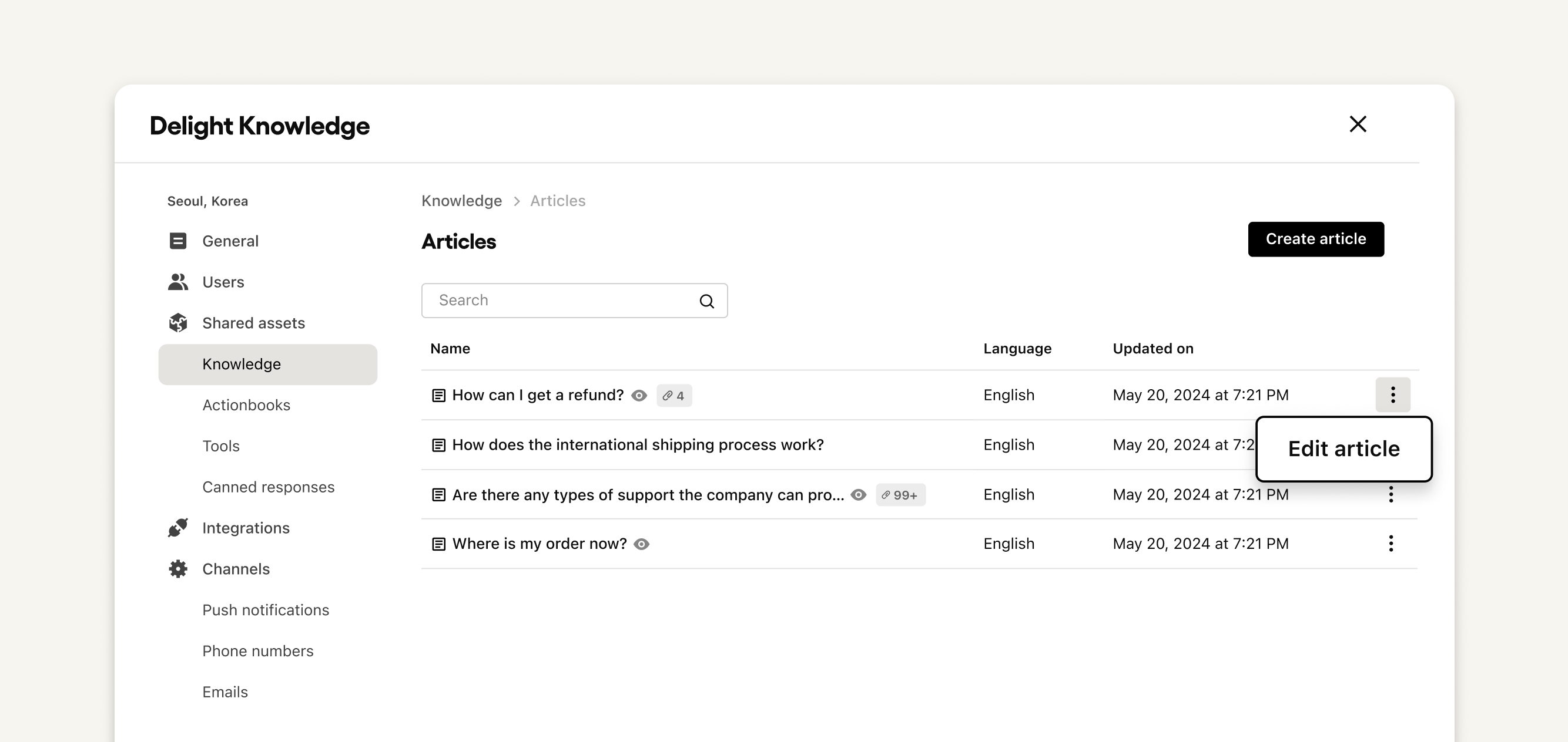 Delight Knowledge: One knowledge base for your AI agent, help center, and agents