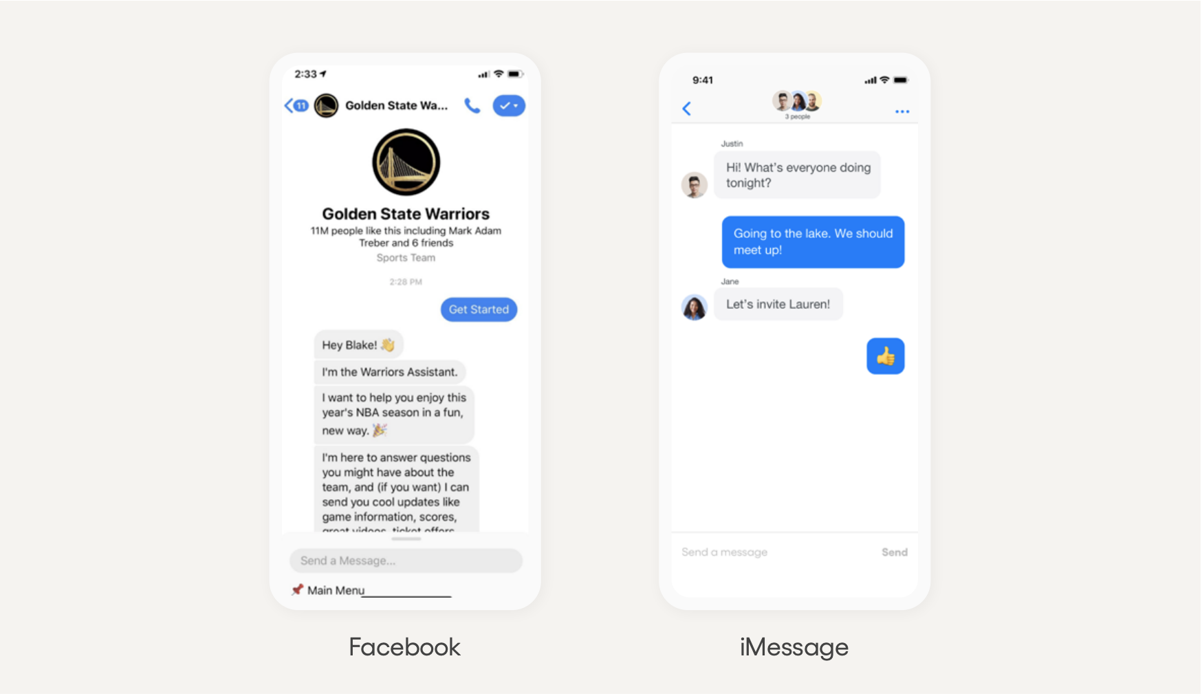 Facebook and iMessage