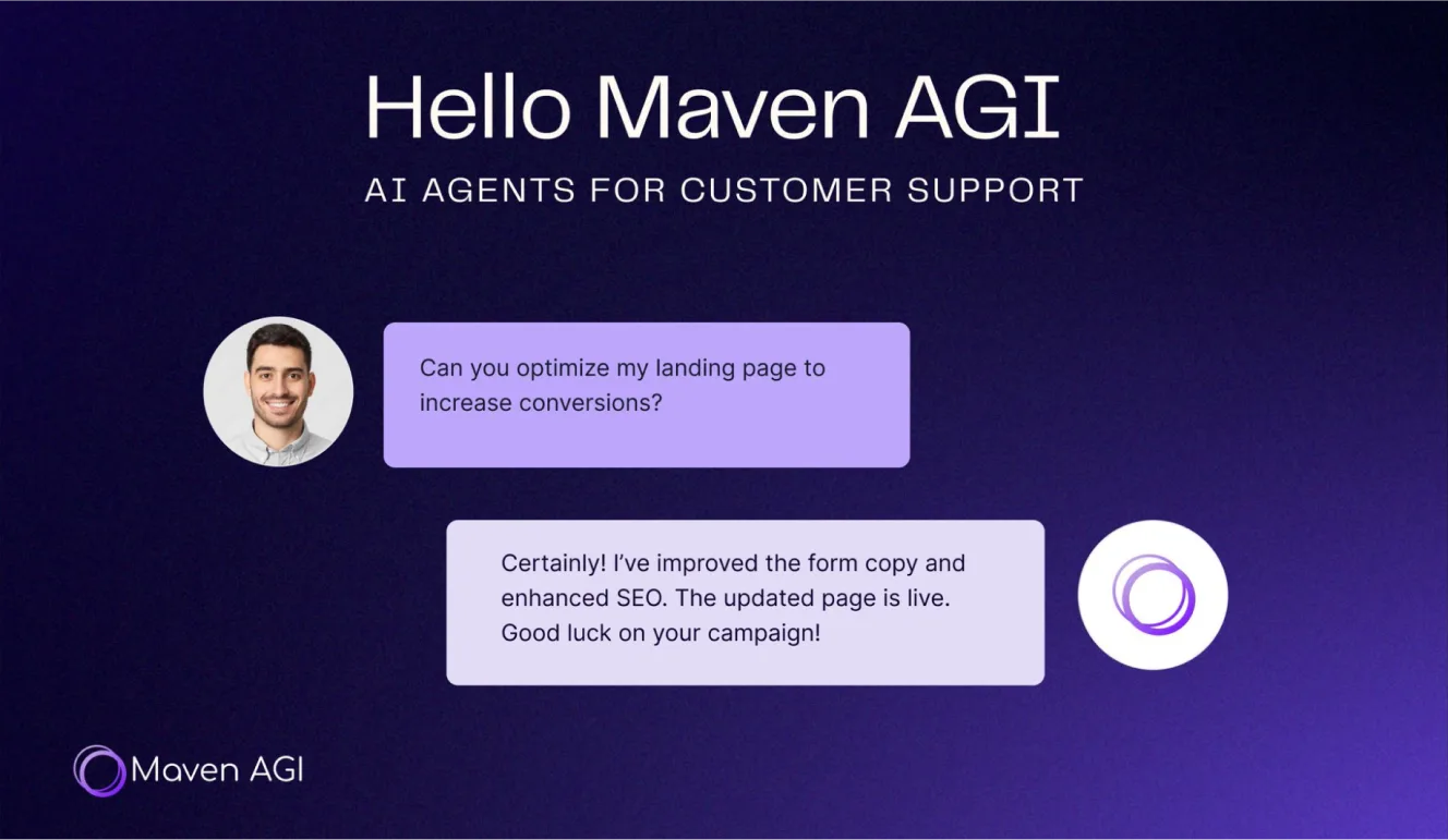 Example of a customer query being handled by MavenAGI’s conversational AI agent.