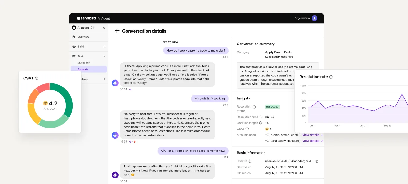 AI agent dashboard providing interactions and actions transparency