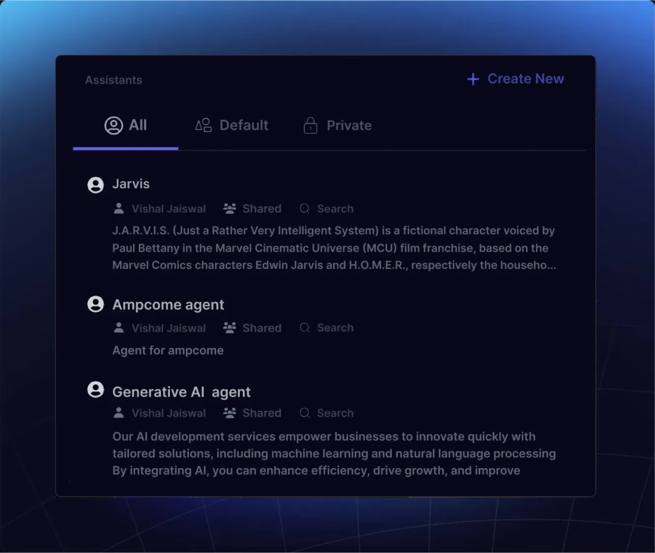 Assistents.ai’s agent library offers a catalog of prebuilt AI agents for standard business tasks.