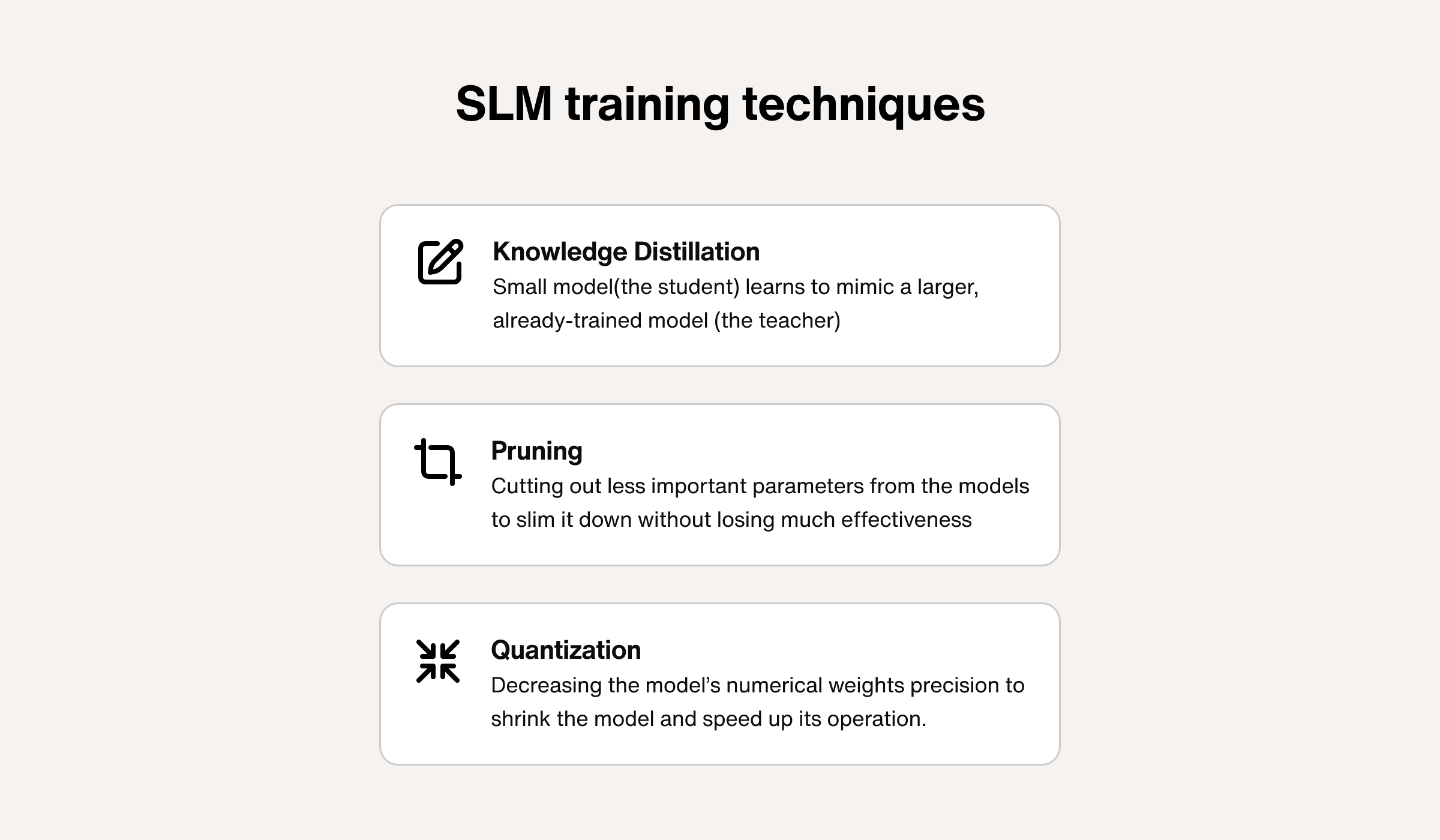 SLM training techniques