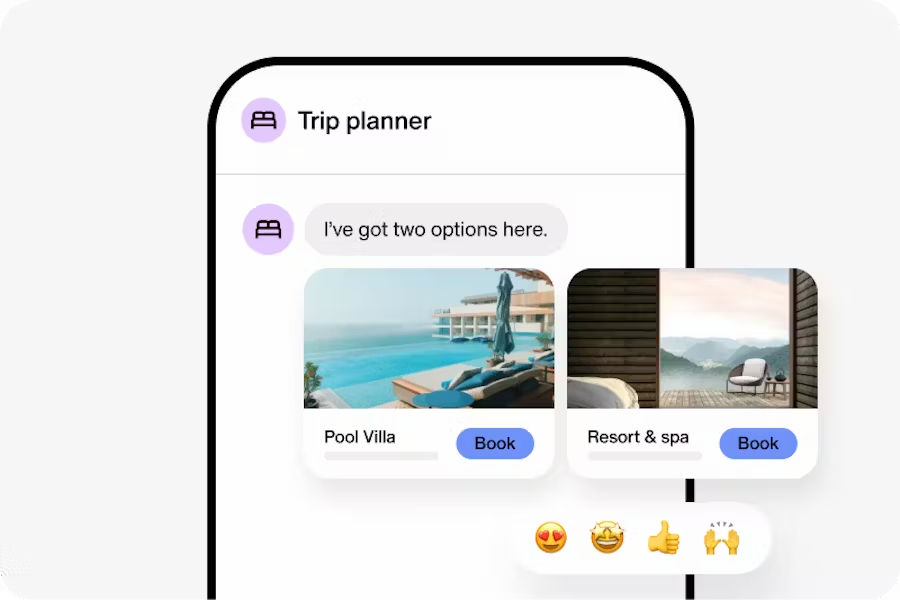 An example of a chat UI