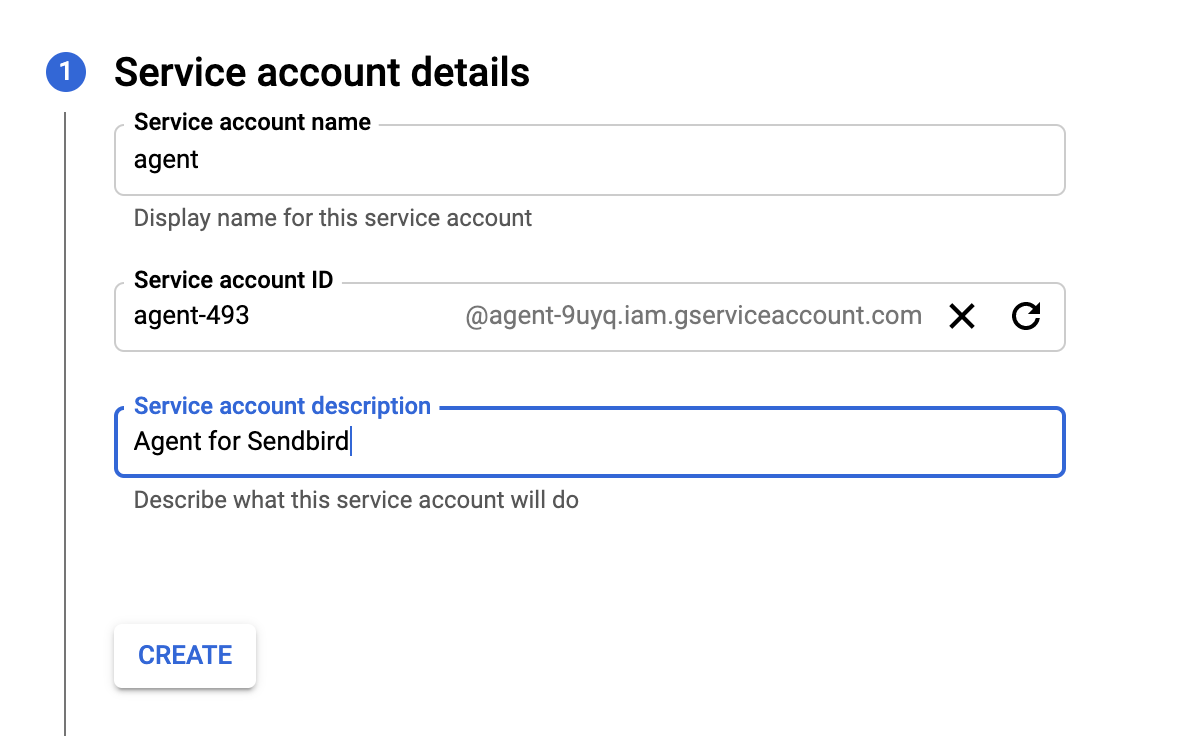 Service account information