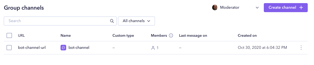 Group channel created