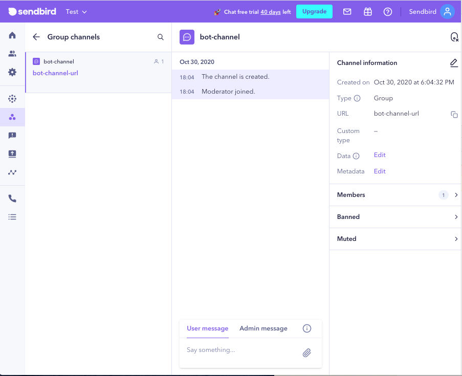 Group channel messages view