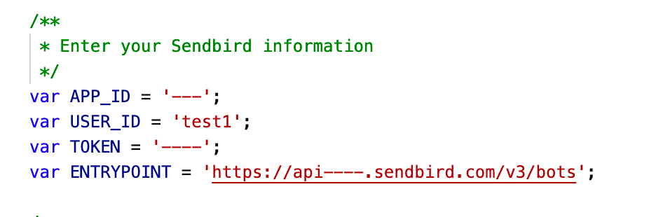 Define your Sendbird development application and key