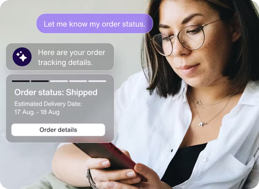 Customer service AI in action: A person talking to a customer service chatbot