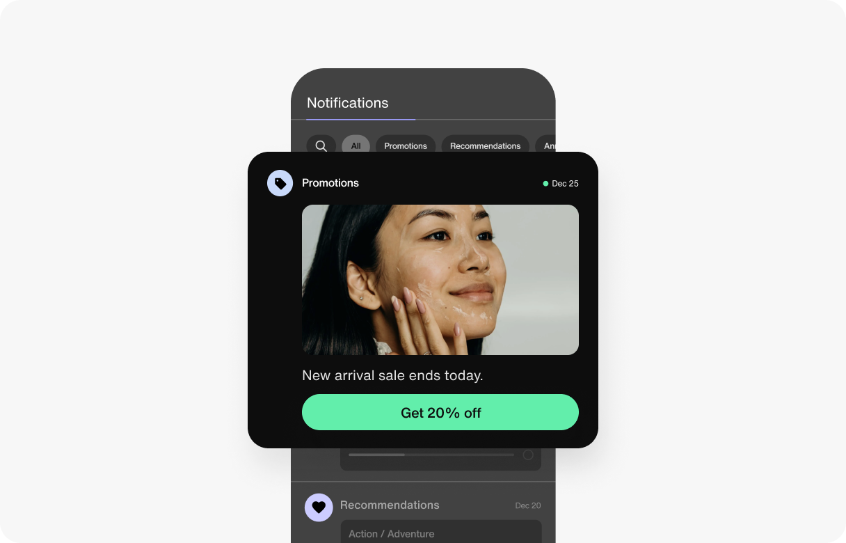 Example of an app-only promotional notification