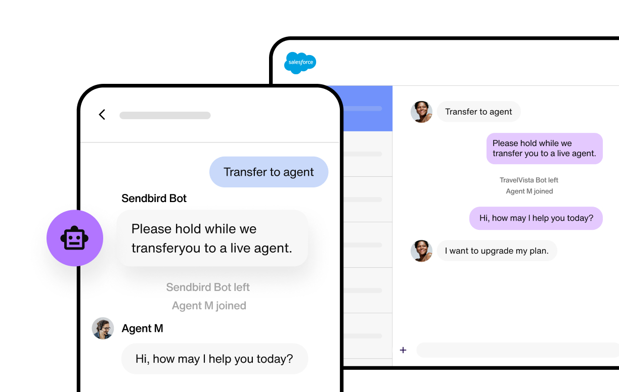 An example of a mobile support chat app