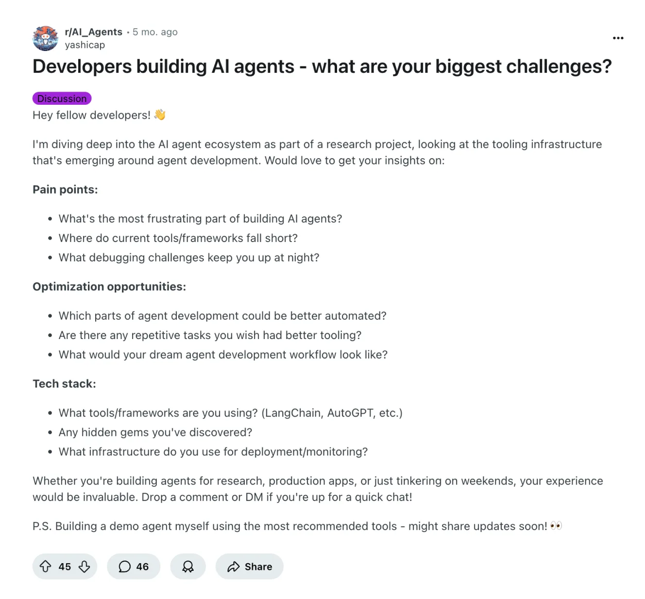 Reddit asks: What makes building AI agents so challenging? Sendbird answers.