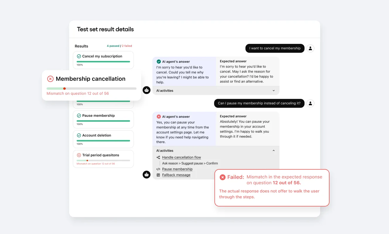 Multi-turn conversation end-to-end AI agent testing