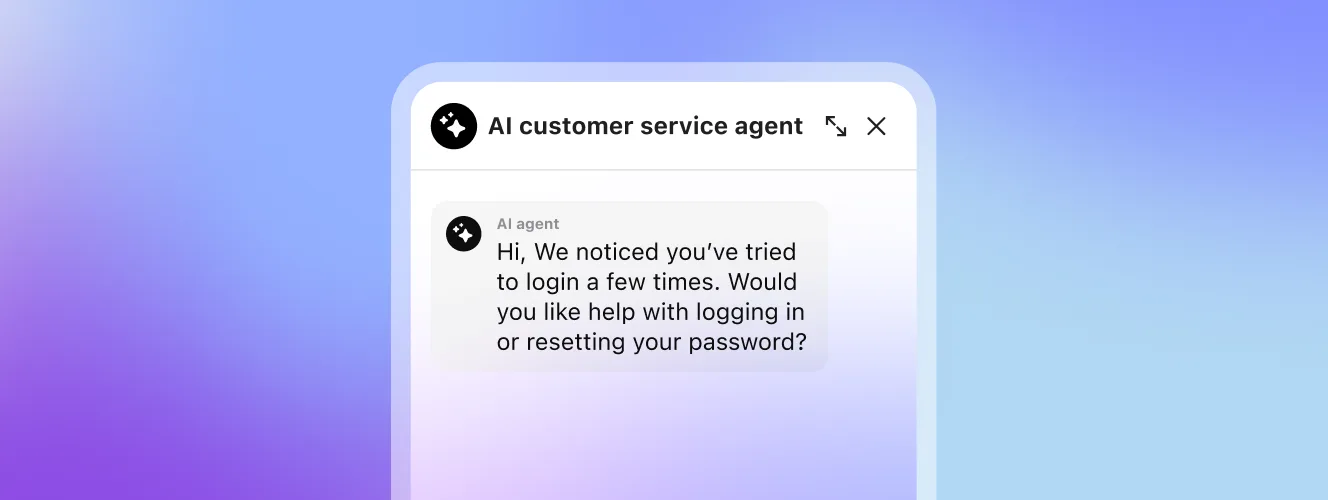 AI agent for customer service proactively triggers a push notification to resolve an issue before it gets worse.