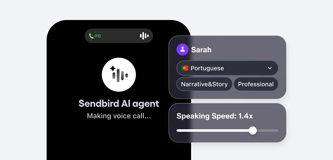 Sendbird AI agent making a voice call